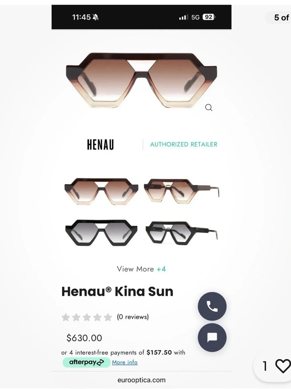 Hexaplus Sun Women's Hexagon Sunglasses in Brown Gradient